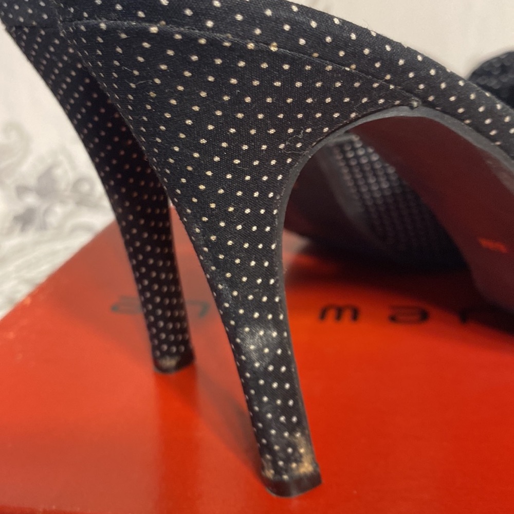 Anna Marino backless Black and white polkadot heels size 8 1/2 - Picture 5 of 14